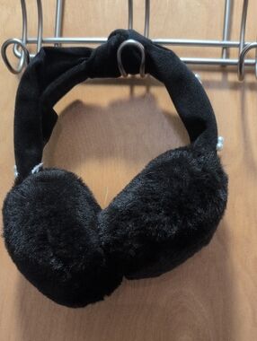 LC Lauren Conrad Black Faux Fur Ear Muffs